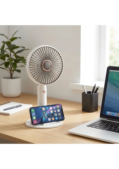 Buffer 3 Kademeli Masaüstü Fan - Telefon Tutuculu Standlı Taşınabilir Mini Fan Zb161