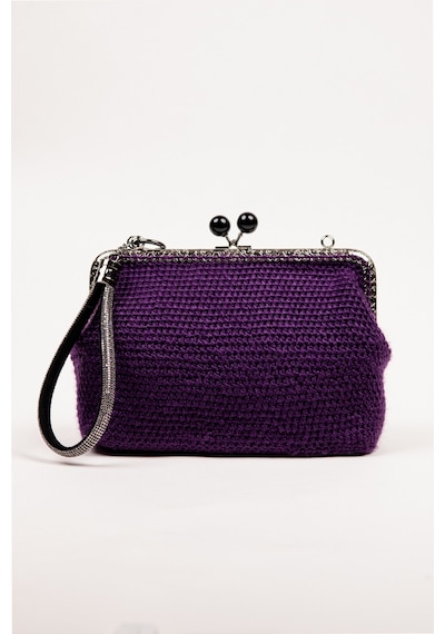 Fabric Craft Bag Portföy Çanta Bilek Askılı Merserize İplik Mor Mor