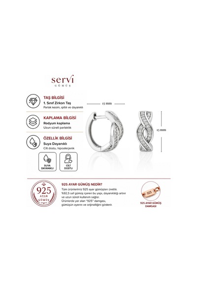 Servi 925 Ayar Gümüş Valencia Küpe-256