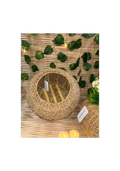 Kare Naturel Hasır Jüt Puf 40x40-12080 Diğer