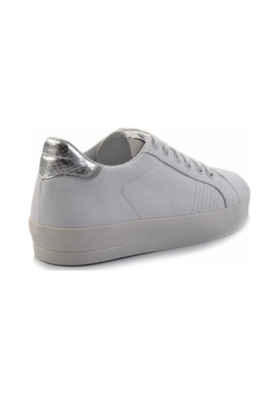 Bambi Beyaz Lame Leather Kadın Sneaker K01102100103 Beyaz