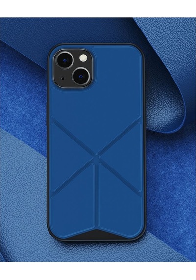 Rock Space Apple Uyumlu iPhone 13 Pro Max Kılıf Element Serisi Standlı - Mavi Mavi