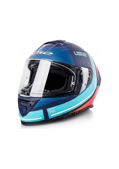 Ls2 Storm 2 Slant Mat Mavi Turuncu Kapalı Motosiklet Kaskı Mavi - Turuncu