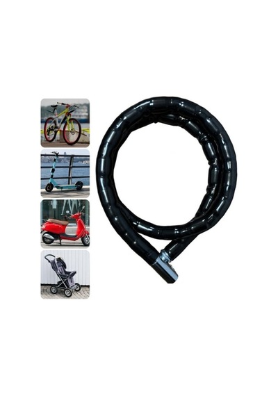 Dayanıklı Motor Bisiklet Kilidi 22 Mm Çelik Halat 100 Cm Uzunluk