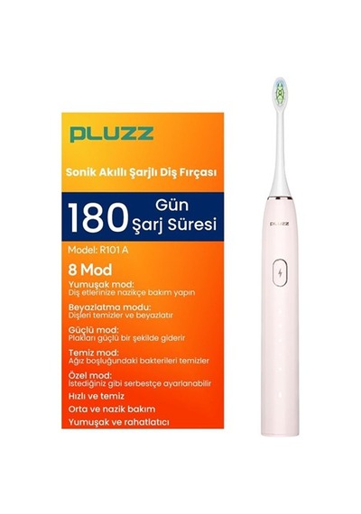 Pluzz R101 Sonic Şarjlı Diş Fırçası - Pembe