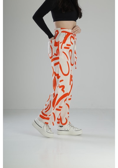 Cocopelli Etnik Desenli Turuncu Baggy Pantolon Coc2259 Turuncu