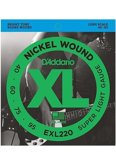 D'addario Exl220 Xl Nickel Wound Bas Gitar Tel Seti - 40-95 Super Light Profesyonel Long Scale Uzun Ölçek , İnce Ölçü İle Yumuşak Çalım, Esnek Yapı Ve Zengin Frekans Aralığı