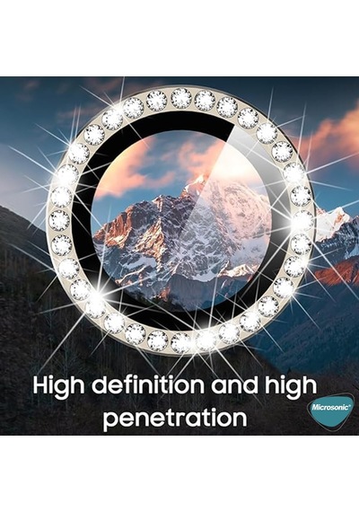 Apple İphone 16 Pro Tekli Diamond Taşlı Kamera Koruma Camı Siyah İphone 16 Pro İle Uyumlu Kamera Koruyucu Film - Siyah