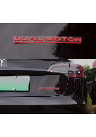 Dk Tuning Tesla Dual Motor Bagaj Kırmızı Yazı Logo Arma Bagaj Arma