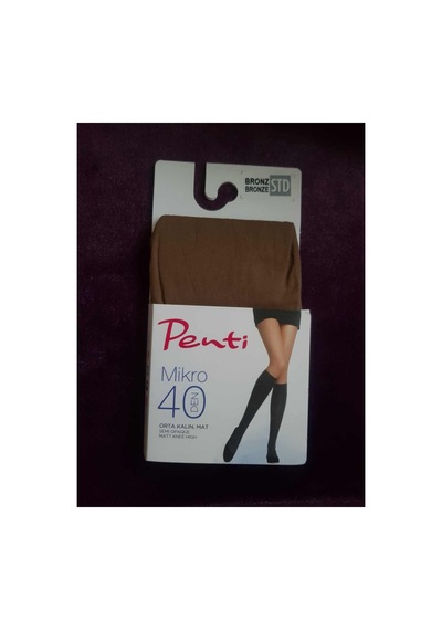 Penti Mikro 40 Den 3'lü Paket Orta Kalın Mat Pantolon Diz Altı Çorabı Bronz2