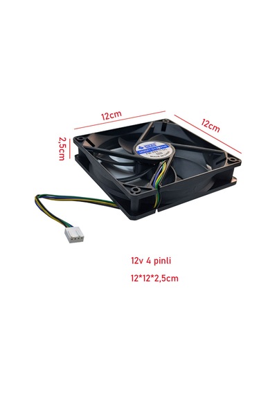 12cm 12v 4 Pinli Fan 12cm X 12cm X 2.5cm 4 Pinli Dc 12volt Fan