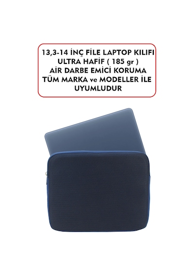 Macbook Air Pro 13 & 13.3-14 inç File Laptop Kılıfı 185 gr Tüm Marka ve Modeller İle Uyumludur  Lacivert