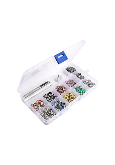 5 Mm Renkli Metal Kuş Gözü 300 Set Ve Saklama Kutusu