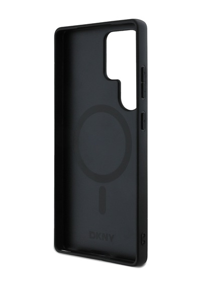 Galaxy Uyumlu S25 Ultra Kılıf Dkny Lisanslı Magnetik Pu Deri Grid Pattern Kapak Siyah