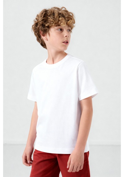 Standart Fit Basic O Yaka 2li Paket Siyah-beyaz Unisex Çocuk T-shirt - 11328 Siyah - Beyaz