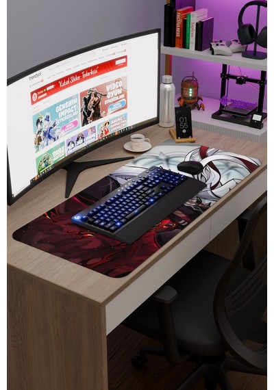 Arlecchino Genshin Impact Anime Gacha V1 - 90x40 Xxl Gaming Mouse Pad Fare Altlığı