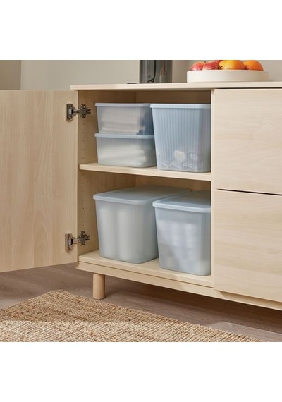 Ikea Rykta Kapaklı Kutu, Şeffaf Gri-mavi, 24x36x23 Cm/14.5 Lt