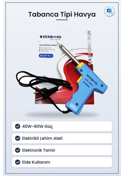 Tabanca Tipi Havya 40w/80w Elektrikli Lehim Aleti Hırdavat Elektr