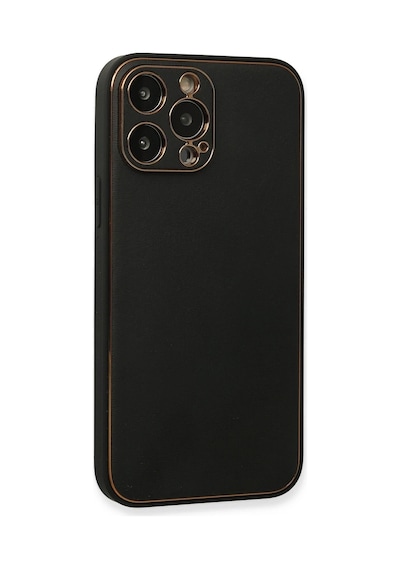 Cosmotex Newface Apple iPhone Uyumlu  13 Pro Max Kılıf Coco Deri Silikon Kapak - Siyah