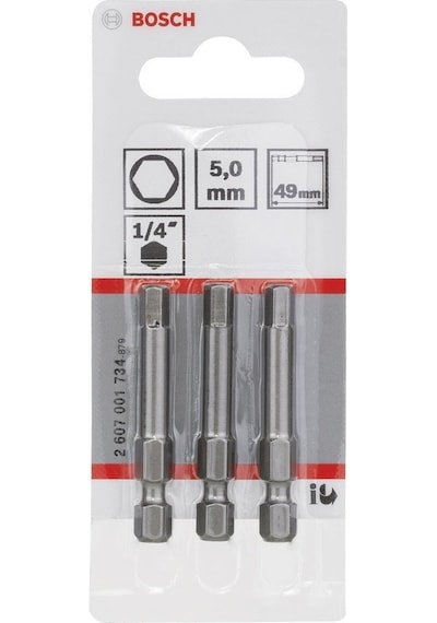 Bosch Hex 5x49 Mm 3'lü Allen Bits Uç Extrahard 2607001734