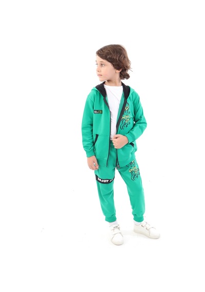 Toontoy Kids Toontoy Erkek Çocuk Baskılı Eşofman Takım Koyu Yeşil