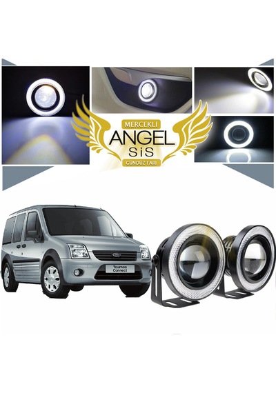 Ford Transit Connect Uyumlu, Universal Mercekli Led Sis Farı, 76mm Beyaz Renk