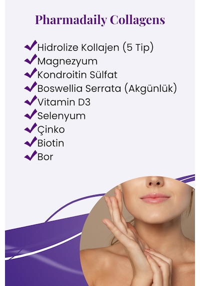 Pharmadaily Tip 1-2-3-5-10 Kolajen Takviye Edici Gıda 30 Tablet
