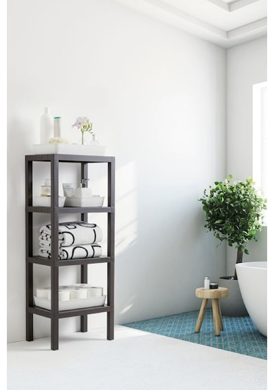 Ombeg 4 Katlı Modüler Raf Banyo Düzenleyici Mutfak Balkon Salon Bahçe Organizeri Kahverengi