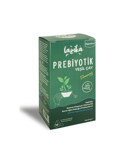 Prebiyotik Yeşil Çay 18 Pla Biyoçözünür Piramit Poşet- 27g