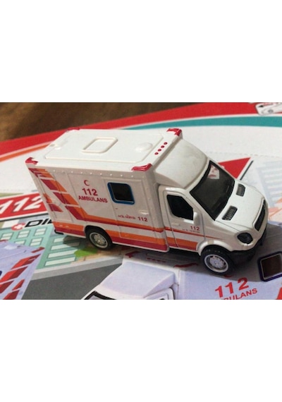 Oyuncak Metal Çek Bırak Ambulans 10 Cm