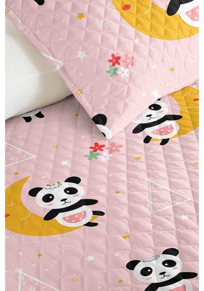 Evimde Bambaşka Panda Pembe Pastel Kız Çocuk Pike Takımı-ay Yıldızlı Siyah Sarı Bebek Odası Yatak Örtüsü-160x220 CM Evimde Bambaşka Panda Pembe Pastel Kız Çocuk Pike Takımı-ay Yıldızlı Siyah Sarı Bebek Odası Yatak Örtüsü-160x220 CM