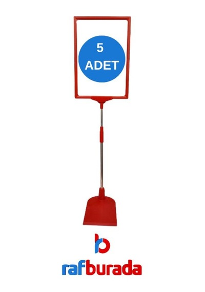 5 Adet Mavi A4 Ördek Ayaklı Fiyat Etiketi - Sepet, Stand, Teşhir, Askılık, Çerçeveli Fiyat Etiketi Mavi
