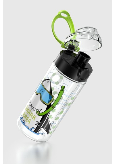 Renga Saga Shark Desenli 500 Ml Tritan Çocuk Matara 912014 Siyah-yeşil Siyah - Yeşil