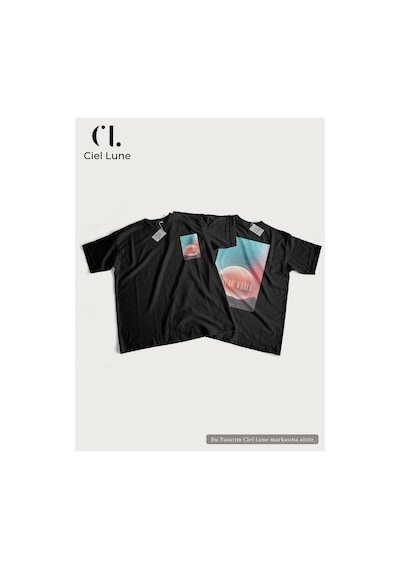 Nevermind Unisex Kadın Erkek Dream World Baskılı Özel Tasarım Oversize T-sh Siyah
