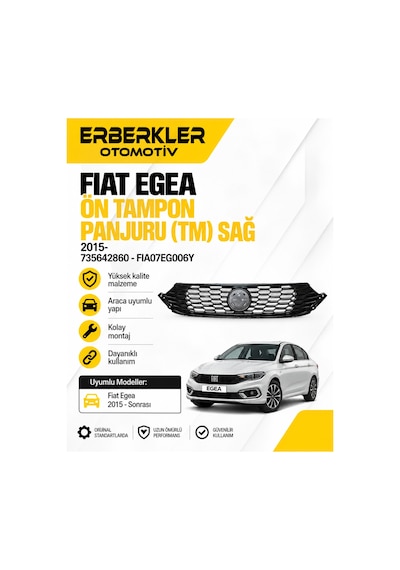 Parcaworld Fıat Egea On Tampon Panjuru Tm Sag 2015- 735642860-fıa07eg006y - Erb1781