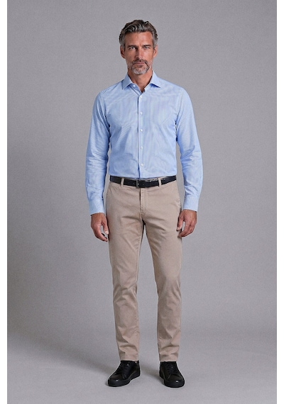 Xint Bisse Mavi Regular Fit Pamuk Cepsiz Uzun İtalyan Yaka Gömlek Bsgmczg25551 D35