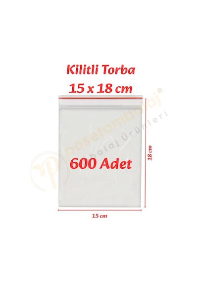 15x18 Cm. Kilitli Torba 600 Adet