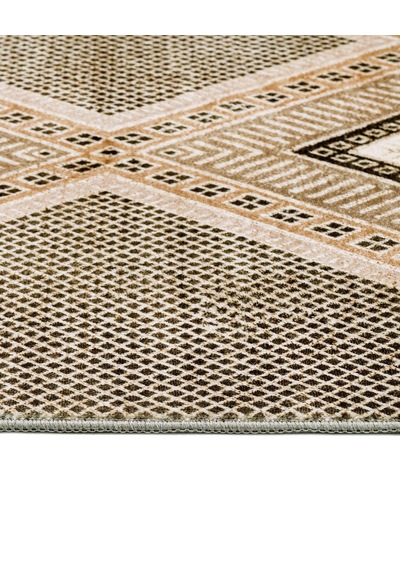 Bespoky Zen Geometrik Bohem Salon Halısı Makine Dokuma Bej