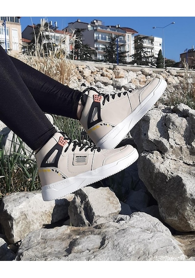 Dunlop 2243 Bej Renk Fuspetli Ortapedik Boğazlı Spor Ayakkabı AYKSAYAK-000504