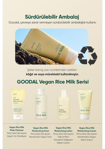 Pirinç Sütü İçerikli, Besleyici Nemlendirici Bakım Kremi Goodal Vegan Rice Milk Moisturizing Cream