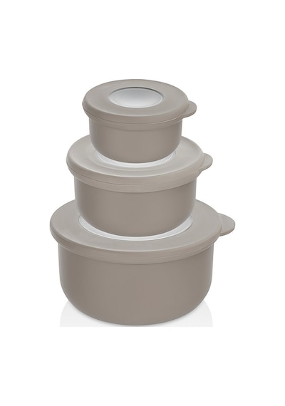 Qlux L-00957 Qlife 3'lü Kapaklı Kase Ve Saklama Kabı Seti - 100, 250 Ve 500 Ml Pencereli Şeffaf Kapak- 24'li Paket Diğer