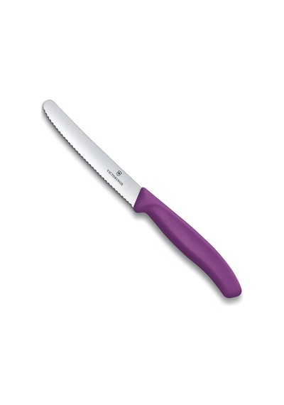 Swiss Classic 11cm Tırtıklı Domates Bıçağı, Mor Diğer