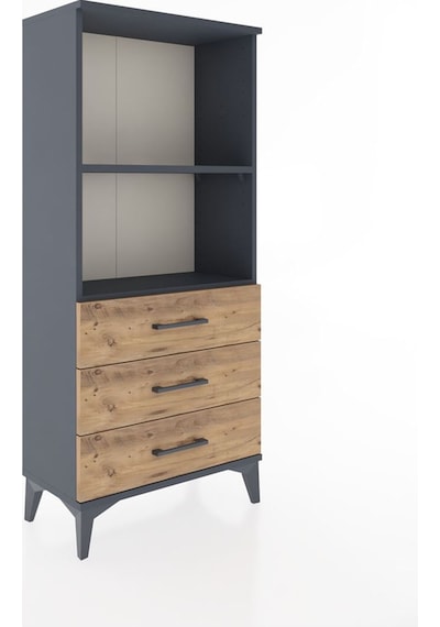 Hyperion Dolap 2 Raflı 3 Çekmeceli 60x44x134 Antrasit-çam Antrasit
