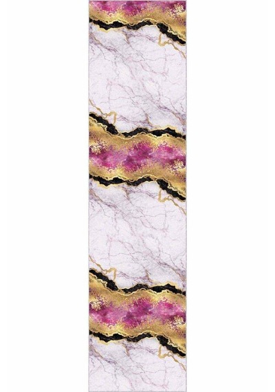 Pembe Gold Kaymaz Mermer Desen Özel Ölçü Rulo Yolluk Ar265n11 Gold - Pembe