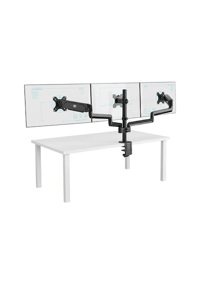 Std48036e 17"-27" Üçlü Ergonomik Monitör Kolu, 3 Ekranlı Amortisörlü Stand, 360 Pivot Vesa Tutucu, Trader/yazılımcı Kurulumu 3x7kg