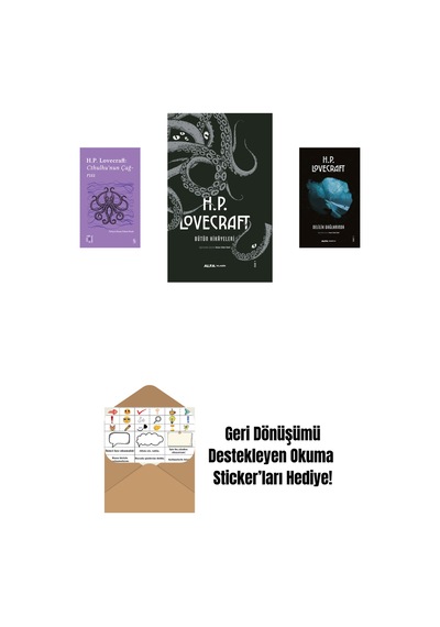 Everest Açıkhava 6 - Cthulhu Nun Çağrısı + H.p. Lovecraft - Bütün Hikayeleri Ciltli + Delilik Dağlarında + Okuma Sticker'ları