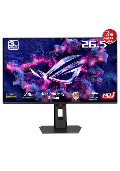 Asus Rog Strix Oled Xg27aqdmesz 26.5 İnç 240hz 0.03ms 2k Qhd Adaptive Sync Qd-oled Pivot Gaming Monitör