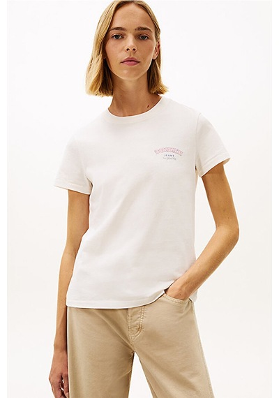 Tommy Jeans Kadın Tişört-dw0dw22516-12819 Beyaz