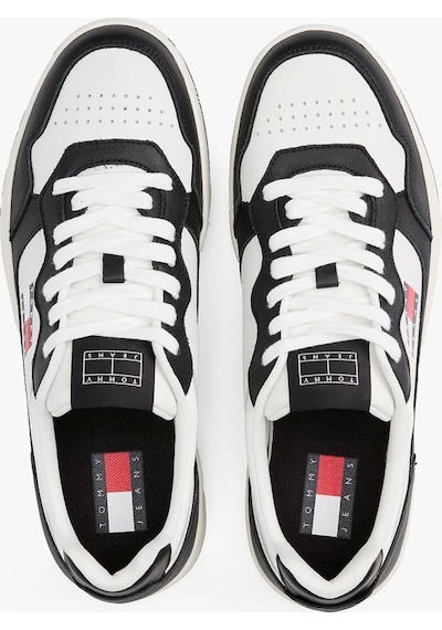 Tommy Hilfiger Erkek Deri Siyah Sneaker Çok Renkli