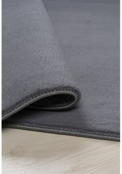 Valeryhome Vl Comfort Peluş Halı Beyaz Düz Saçaklı Antrasit
